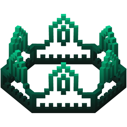 Teal 8-Bit Royal Crown Outline Recolor (Addon)