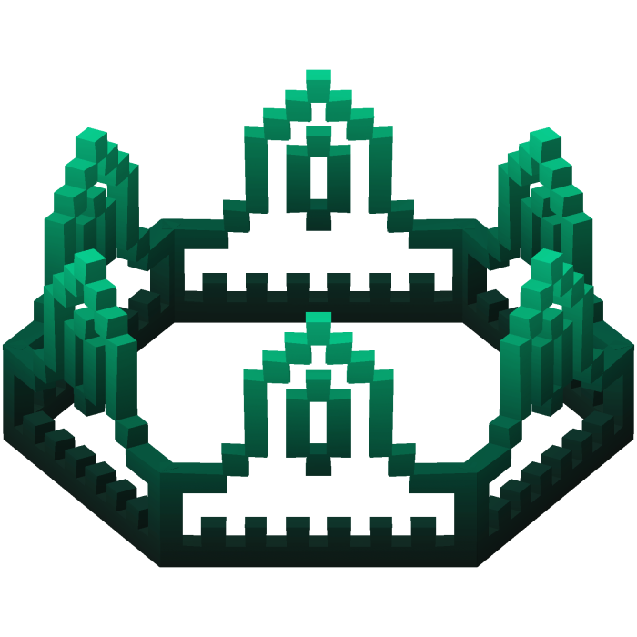 Teal 8-Bit Royal Crown Outline Recolor (Addon)
