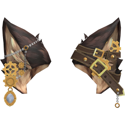 Gothic Steampunk Belted Kitty Ears