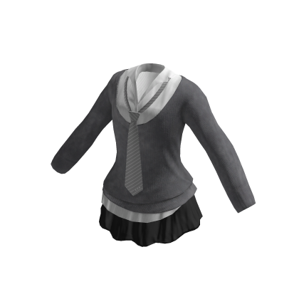Preppy Tie Skirt (grey)