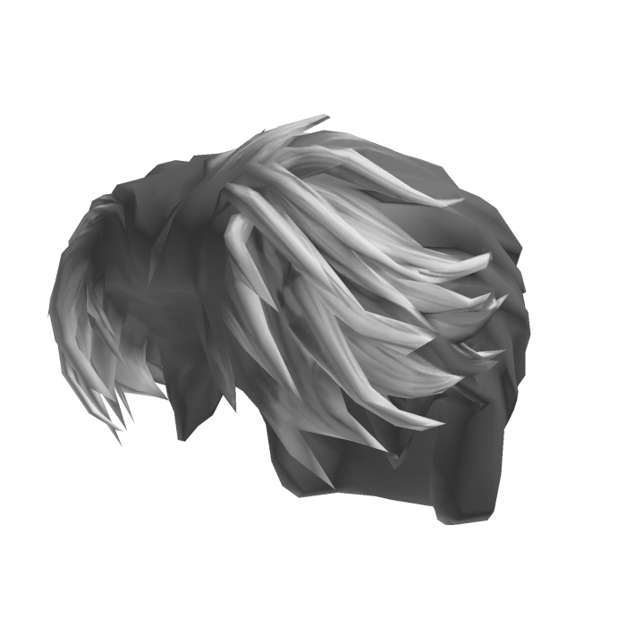 Messy gray anime-boy hair