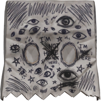 'I'm Not Here' Paper Bag Over Head