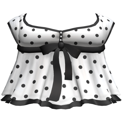 ♡: white polka delicate dainty babydoll top