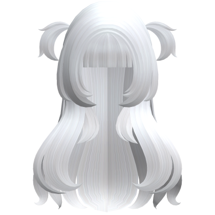 Cute Long Straight Pigtails (White) Roblox item