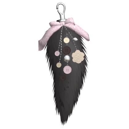 Mori Kei Coquette Button Raccoon Tail