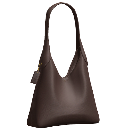 Coach Leather Shoulder Bag Dark Brown thumbnail