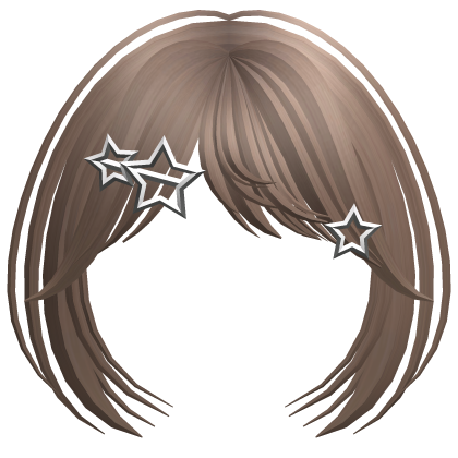 milktea layered bangs with star hairpin Roblox item