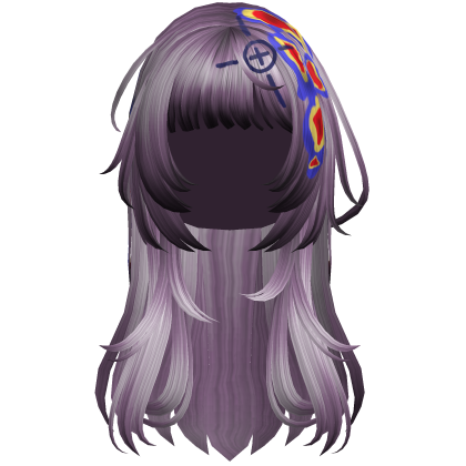 Purple Heatwave Crosshair Punk Flowy Girl Hair