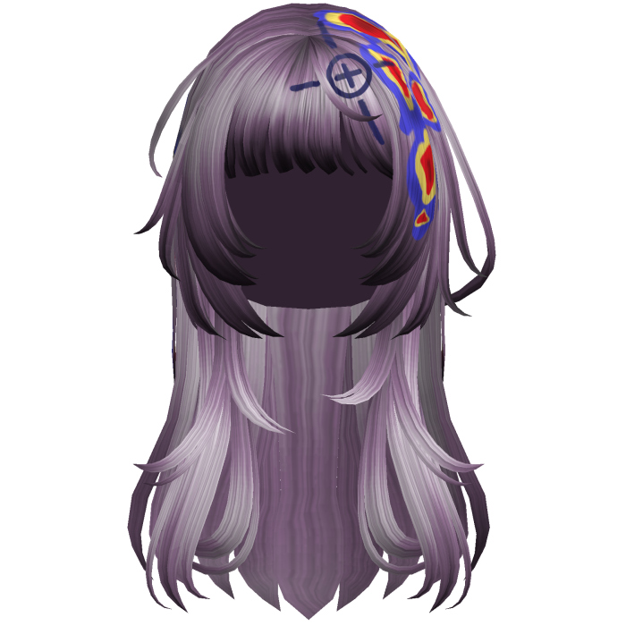 Purple Heatwave Crosshair Punk Flowy Girl Hair
