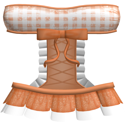 Orange Gingham Doll Dress