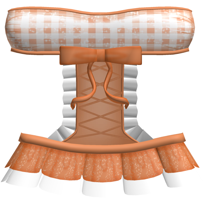 Orange Gingham Doll Dress