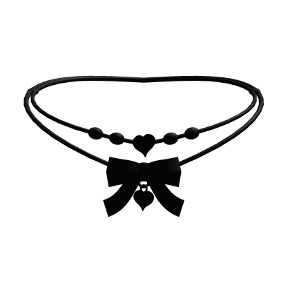 Cutesy Simple Black Bow Heart Necklace Roblox item