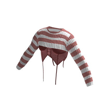 [FDDUGC]Striped Layered Goth Top(red)