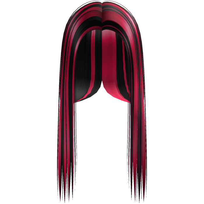 Black and Hot Pink Highlights Y2k Front-Swept Hair
