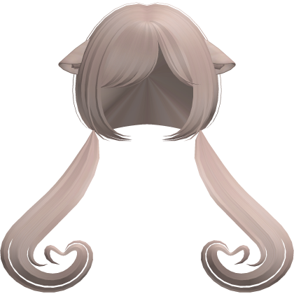 ♡ : cute long swirly kitty pigtails ash blonde Roblox item