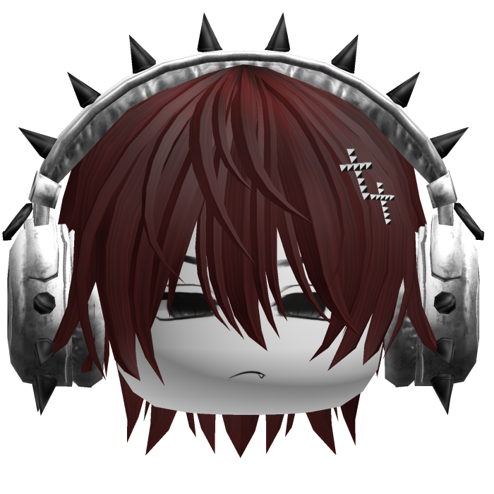Boy Hair W/ Punk Headphones Dark Red