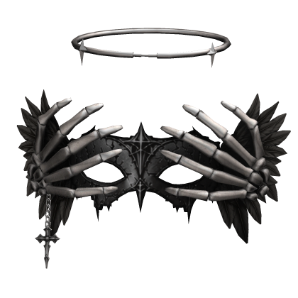 Silver Angelic Mask w/ Skeleton Hands & Halo