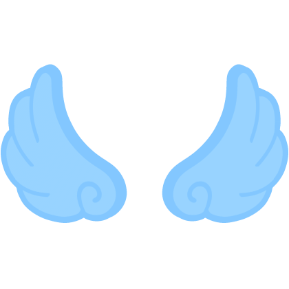♡ Cute Flared Glowing Angel Wings in Blue