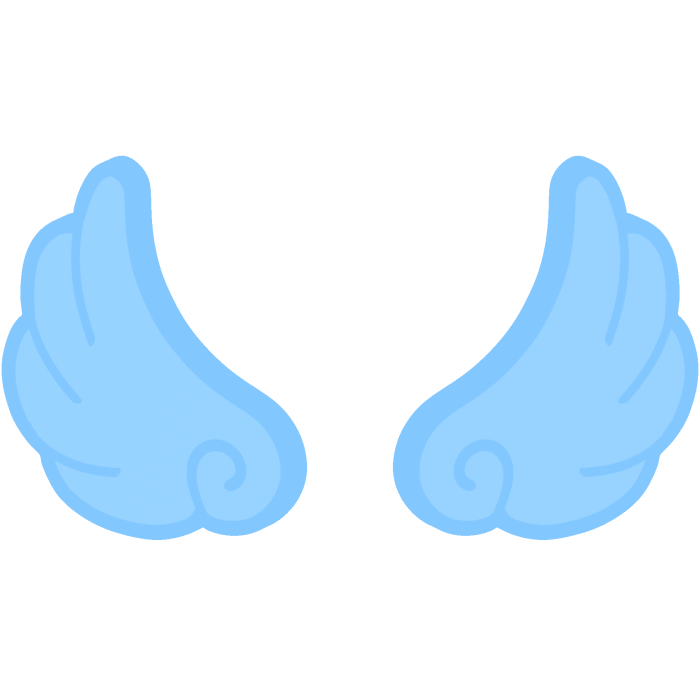 ♡ Cute Flared Glowing Angel Wings in Blue