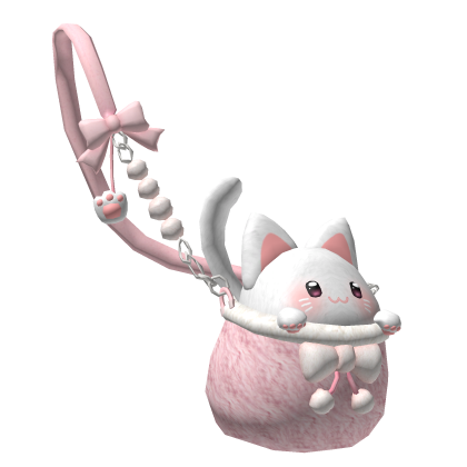 🍀Cute White Cat Shoulder Bag (Pink)