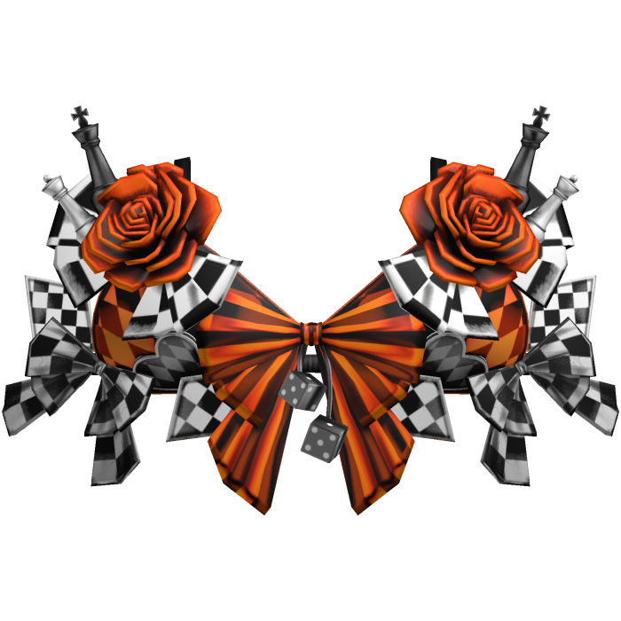 Checkered Chess Piece Corset Top w Roses in Orange