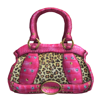 2000s Y2K Pink Leopard Designer Gyaru Bag McBling | Roblox