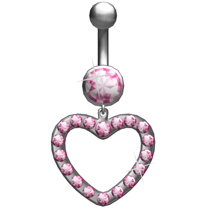 Oversized Heart Pink Belly Ring Piercing 