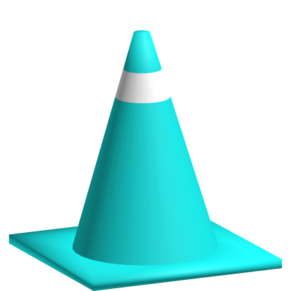 Cyan Traffic Cone