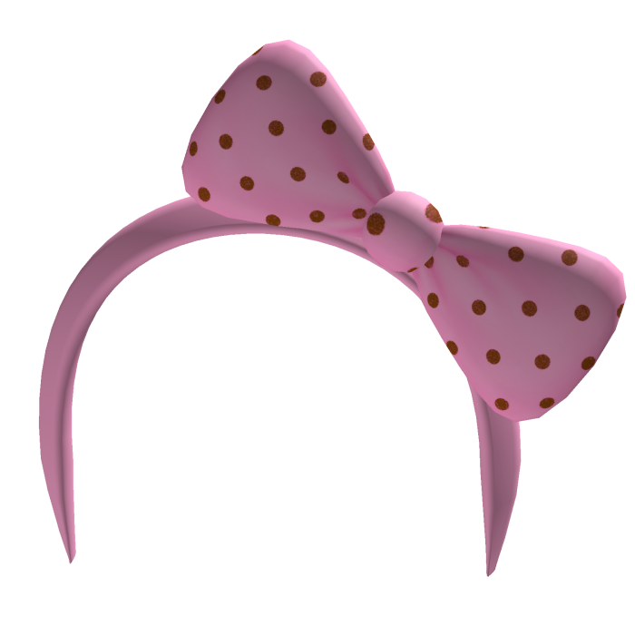 M$| Pink and Brown Polkadot Headband Bow