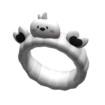 [NEW 🚨] White Fluffy Kawaii Duck Makeup Headband Roblox item