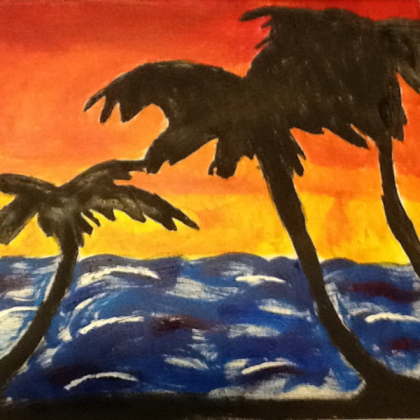 Beach Side Sunset Painting Roblox decal