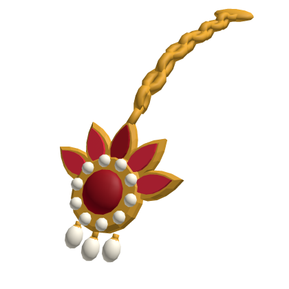 Gold Ruby Lotus Maang Tikka - Diwali Jewelry