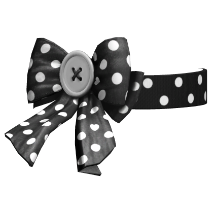 Black & White Polkadot Button Choker
