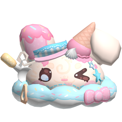 Cute French Vanilla Ice Cream Bunny Hat Roblox item