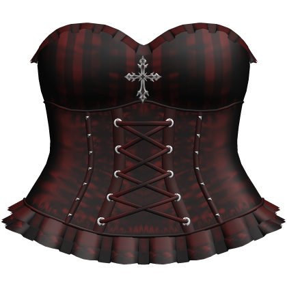 Gothic Emo Red Pinstripe Clown Dress