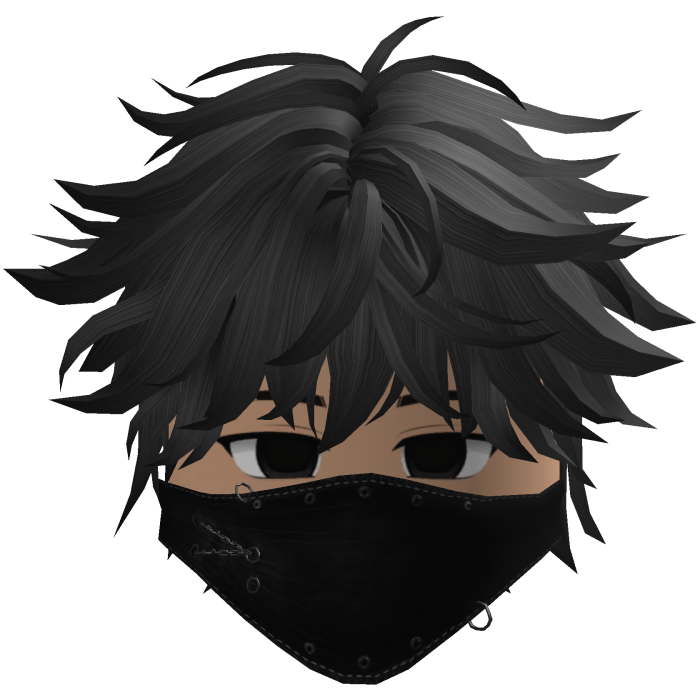 Cute Emo Boy Mask Black Y2K emo ( gray )