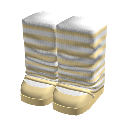 Striped Leg Warmers with Shoes - Yellow thumbnail