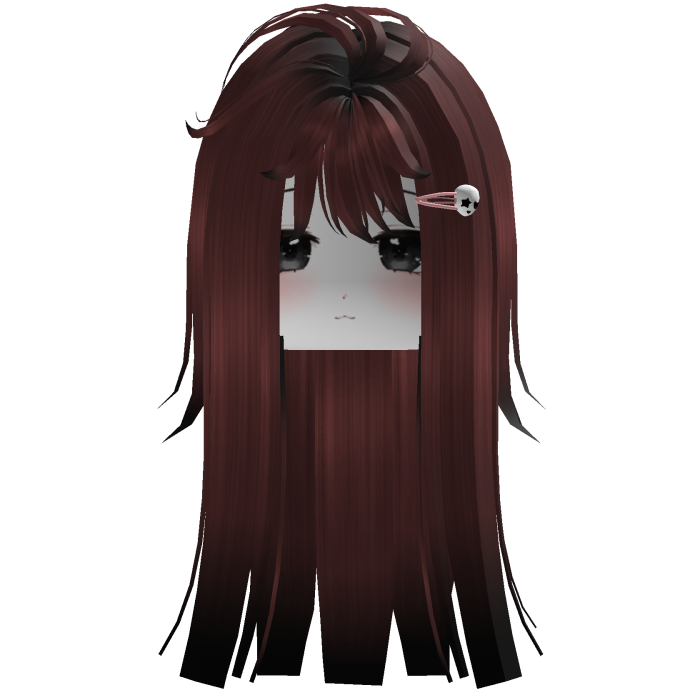 Red and Black Cute Girl Hair With Face