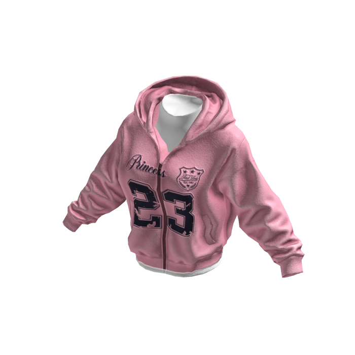 Pink Athletic Jersey Hoodie