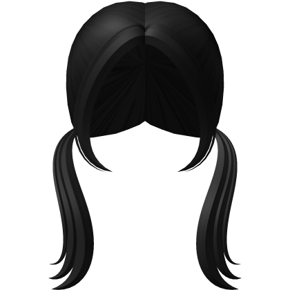 Cute Black Short Pigtails W Bangs thumbnail