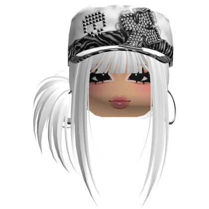Gyaru Side Bun Hair w/ Zebra Cap & Earrings