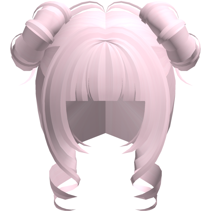 curly cutecore moe princess buns pink