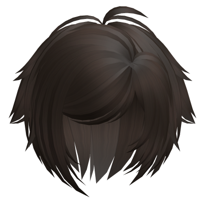dark brown wispy anime side swept bob Roblox item
