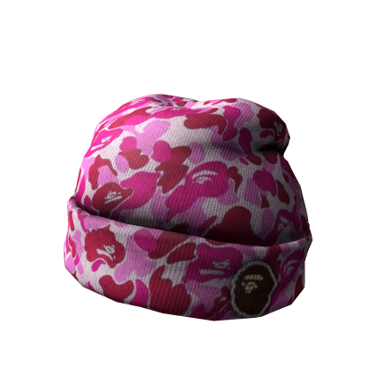 Ape Logo-Patch Camouflage Beanie 'Pink'