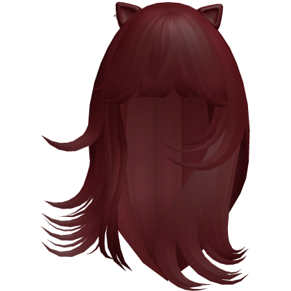 Wispy Flowy Cat Ears Hair (Red)
