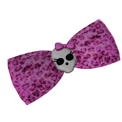 (MH) Pink Leapord Print Bow  Roblox item