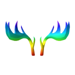 Tall Rainbow Moose Horns