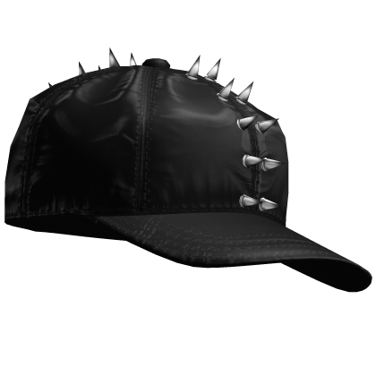 sideways black grunge latex spike cap