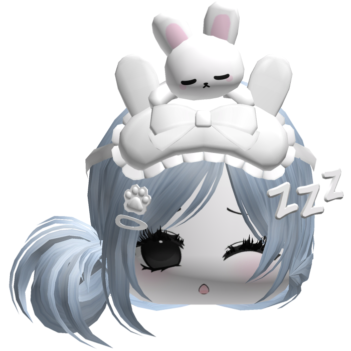 Kawaii Moe Sleepy Cute Bunny Anime Hair Sky Blue