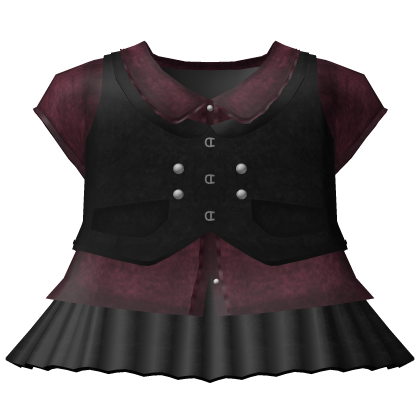 ♡ Black & Dark Red School Uniform